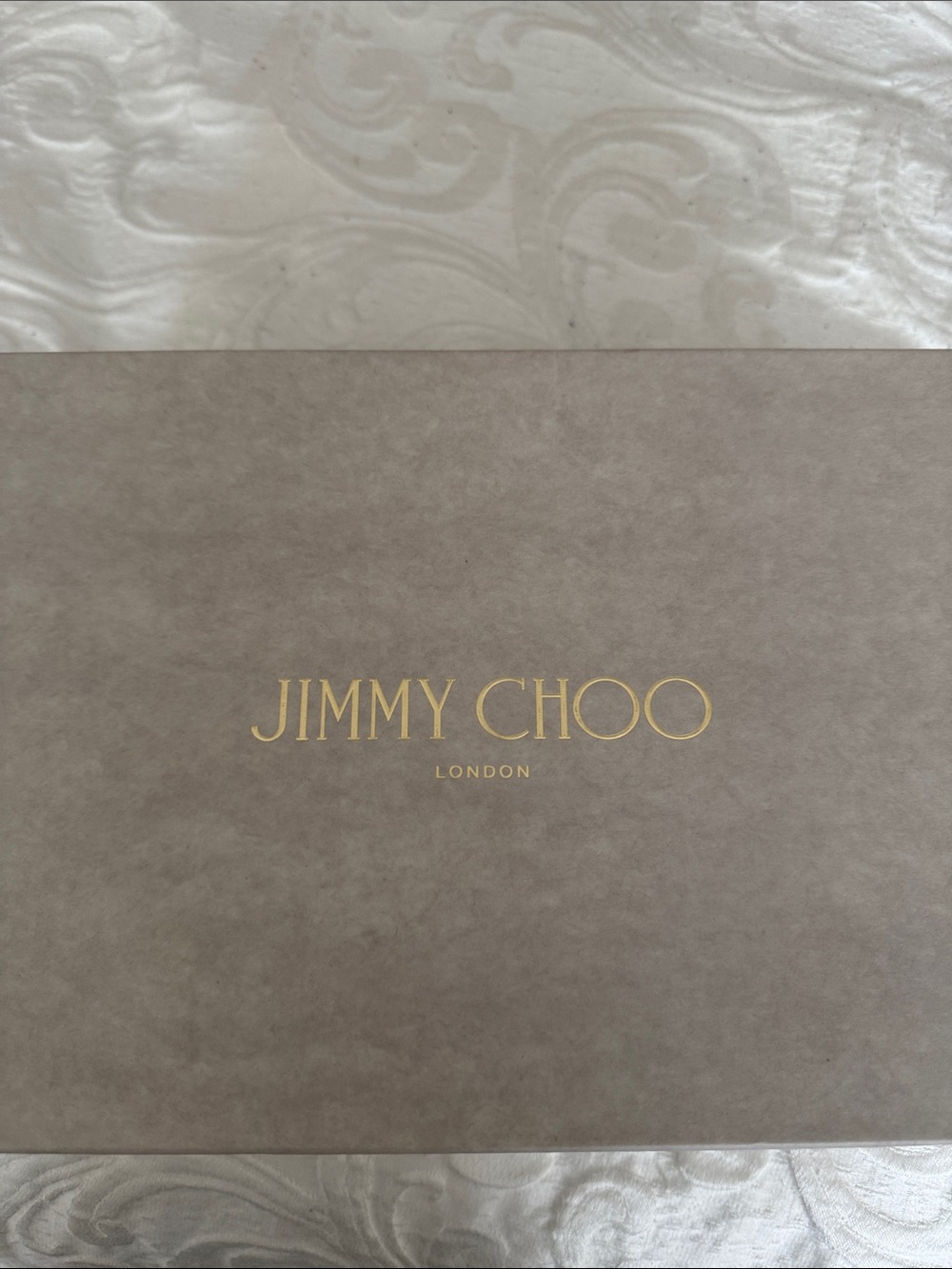 Jimmy Choo Taupe Box with Gold Logo